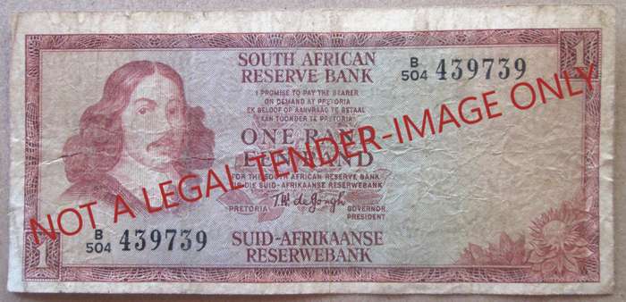 One Rand South Africa Serial Nr B504 439739