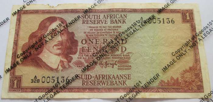 One Rand Republic of South Africa Serial Nr A328 005136