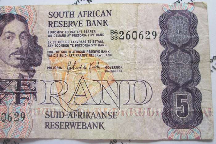 Five Rand Republic of South Africa Serial Nr B633 260629