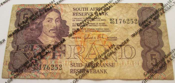 Five Rand Republic of South Africa Serial Nr B740 176252