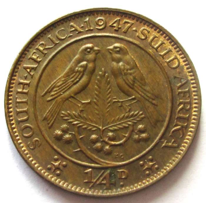 1947 Union of South Africa Quarter Penny