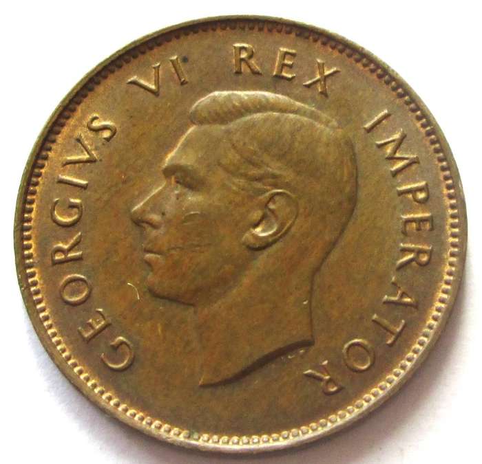 1947 Union of South Africa Quarter Penny
