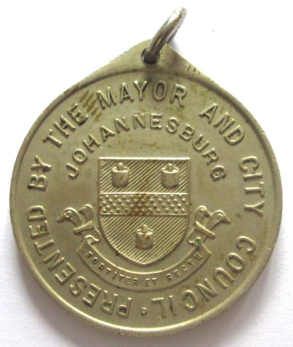 1949 The Mayor and City Council Johannesburg Medal