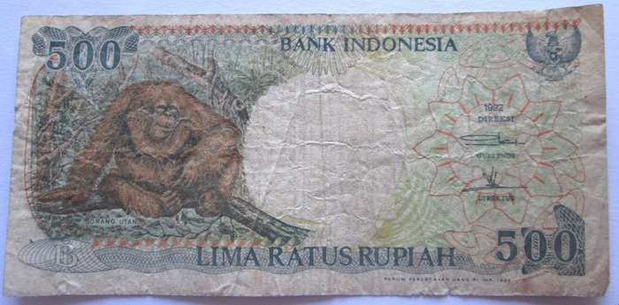 1992 Indonesia 500 Rupiah Serial No UDU306236