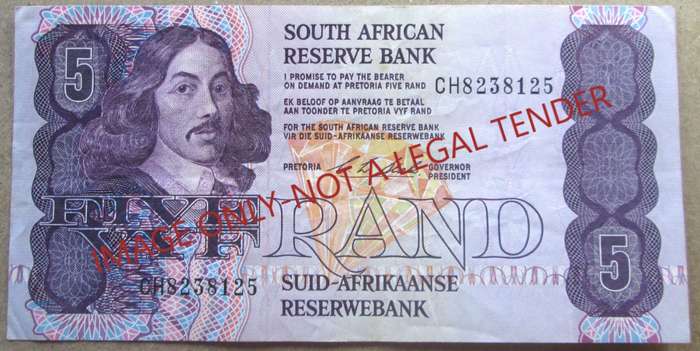 Five Rand South Africa Serial Nr CH8238125