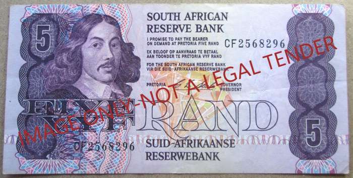 Five Rand South Africa Serial Nr CF2568296