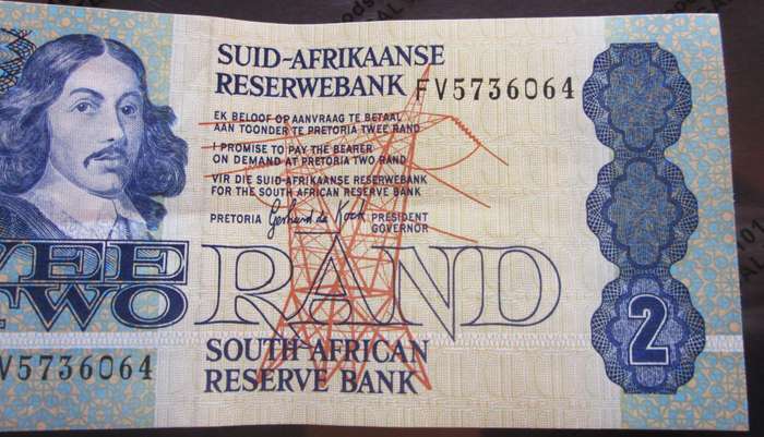 Two Rand Republic of South Africa Serial Nr FV5736064