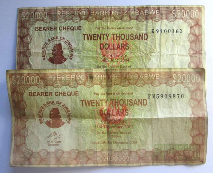 2003 Zimbabwe 20 000 Dollars