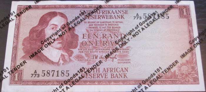 One Rand Republic of South Africa Serial Nr A773 587185