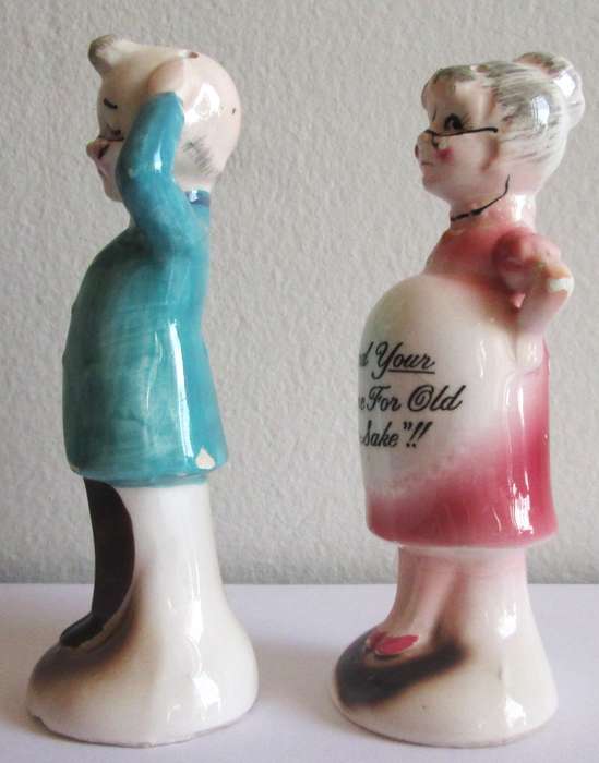 Grandma and Grandpa One time for old times sake Enesco Salt Pepper Shakers