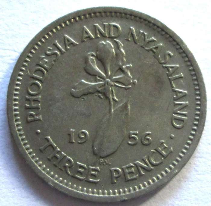 1956 Rhodesia and Nyasaland 3 Pence