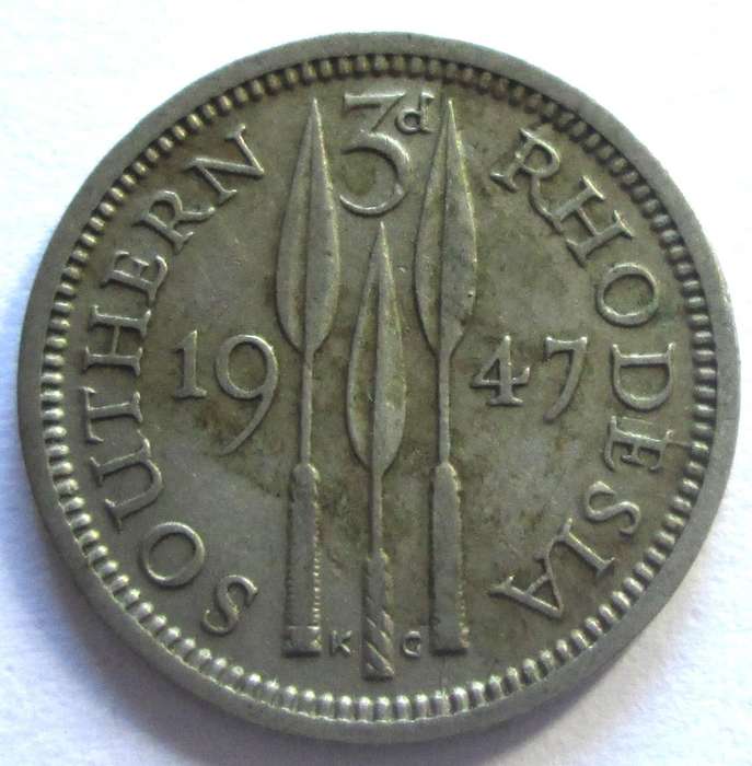 1947 Southern Rhodesia 3 Pence