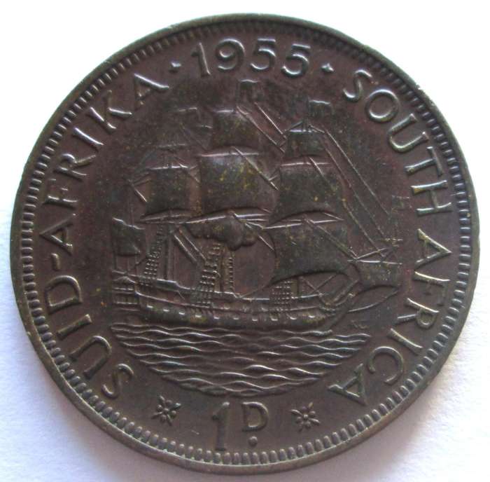 1955 Union of South Africa 1 Penny