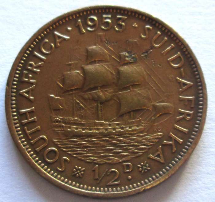 1953 Union of South Africa Half Penny