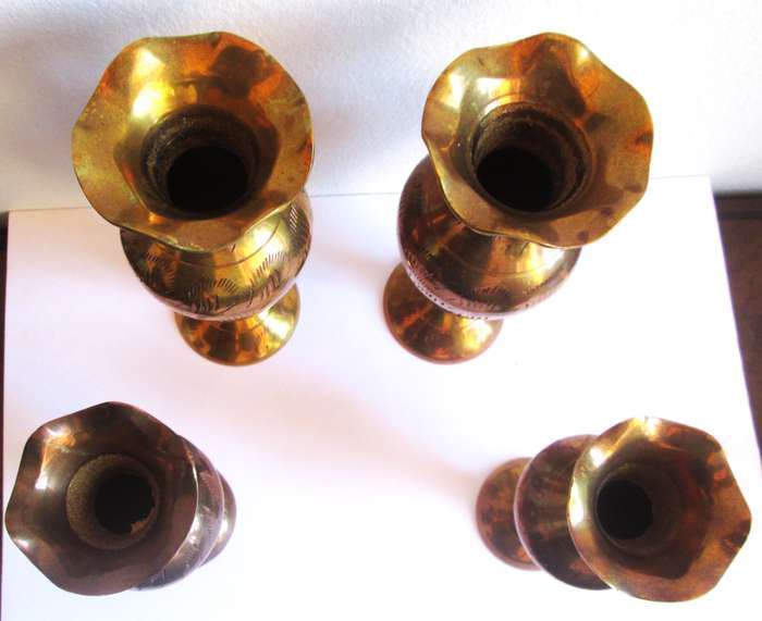 1970 Brass Urn Vases Assorted