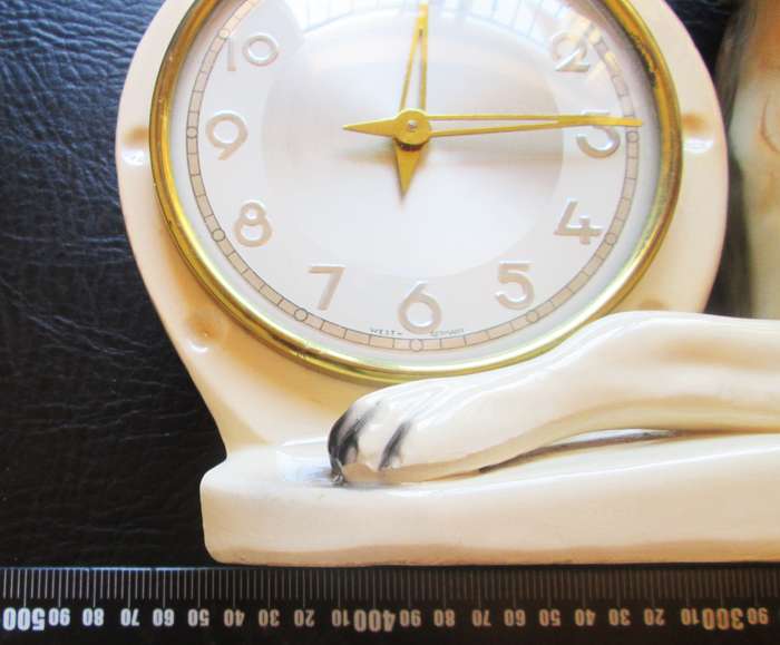 Jema of Holland 462 Ceramic German Shepherd Alsatian Large Mantle Clock