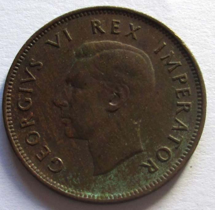 1944 Union of South Africa Half Penny