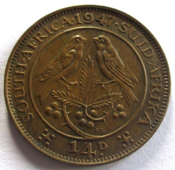 1947 Union of South Africa Quarter Penny