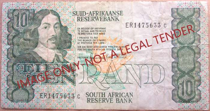 Ten Rand South Africa Serial Nr ER1475633C