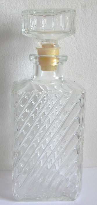Mini Decanter with Stopper Pressed Glass