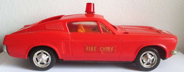 Fire Chief Mustang Battery Operator Plastic Car