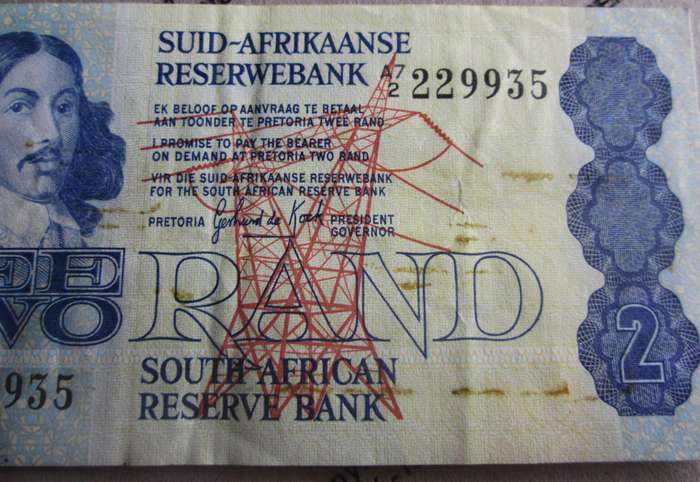 Two Rand Republic of South Africa Serial Nr A7 2 229935