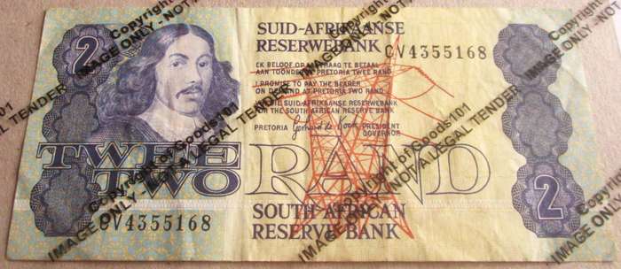 Two Rand Republic of South Africa Serial Nr CV4355168