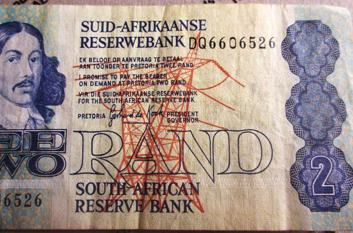 Two Rand Republic of South Africa Serial Nr DQ6606526