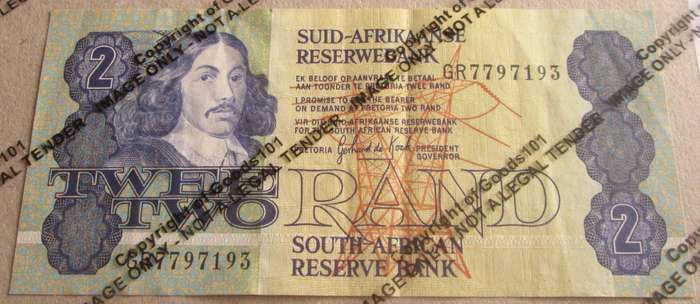Two Rand Republic of South Africa Serial Nr GR7797193