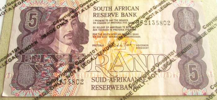 Five Rand Republic of South Africa Serial Nr BF2135802