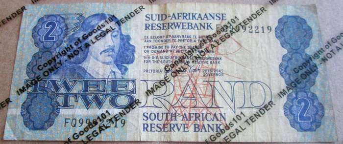 Two Rand Republic of South Africa Serial Nr FQ9992219