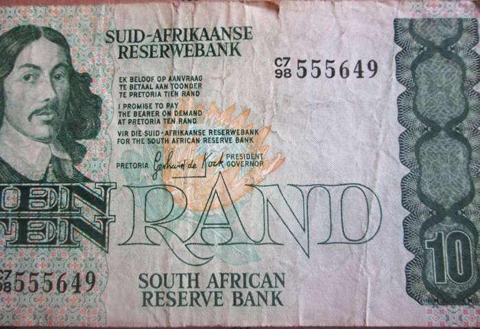 Ten Rand Republic of South Africa Serial Nr C798 555649
