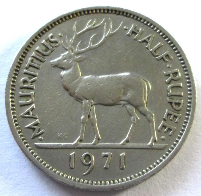 1971 Mauritius Half Rupee