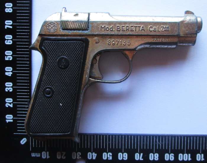 Beretta Die Cast Cal 7.65 Made in Italy Patent 897135 Cap Toy Gun