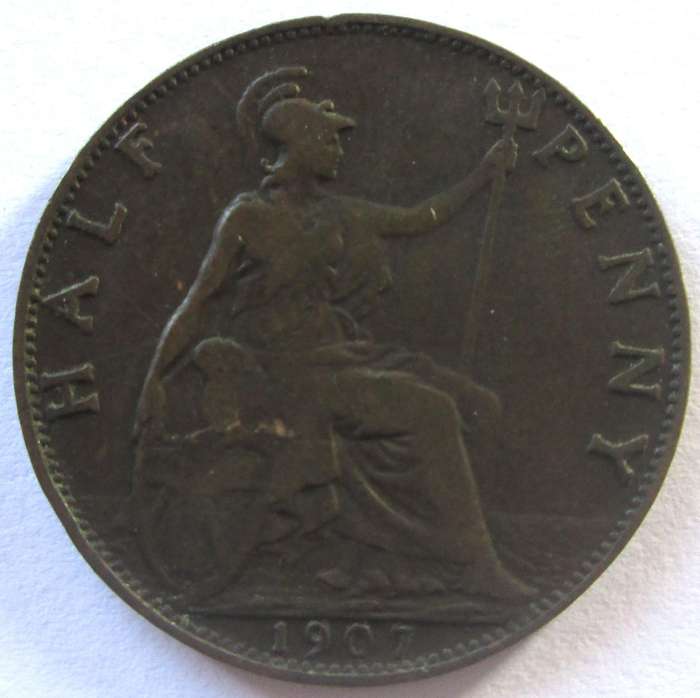 1907 Great Britain Half Penny