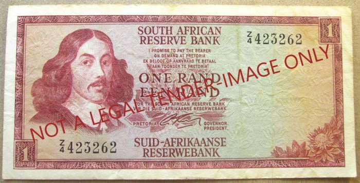 One Rand South Africa Serial Nr Z4 423262 Replacement Note