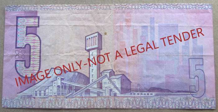 Five Rand South Africa Serial Nr B5 61 038945