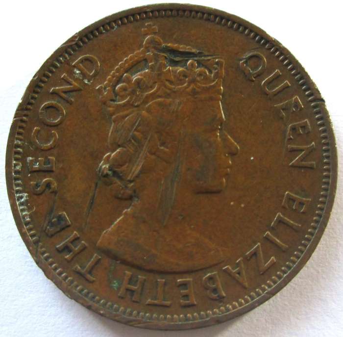 1956 Mauritius 5 Cents