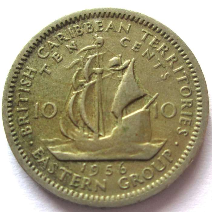 1956 British Caribbean 10 Cents