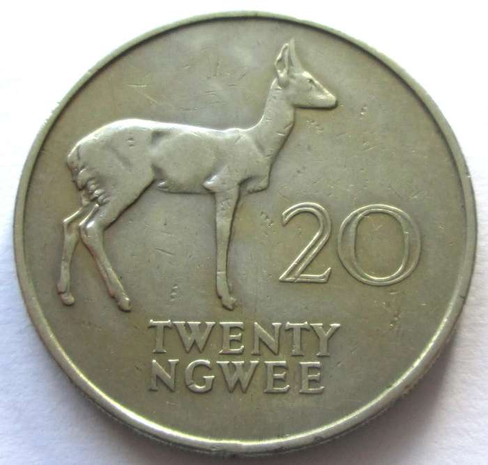 1968 Zambia 20 Ngwee