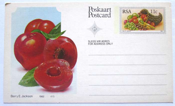 1982 Barry E  Jackson Fruit Post Cards