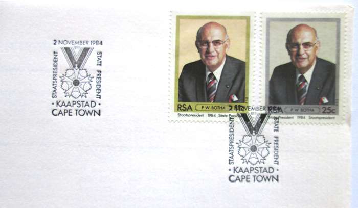 1984 Staatspresident P W Botha First Day Cover