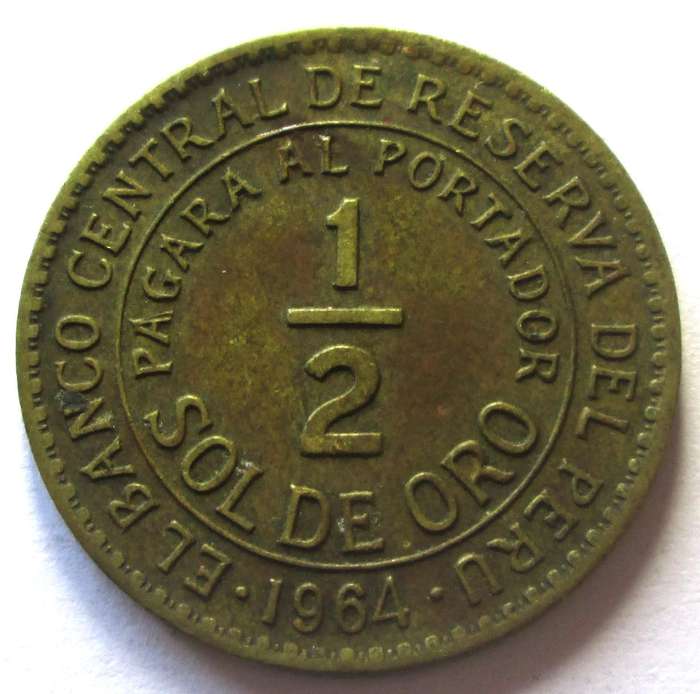 1964 Peru Half Sol de Oro