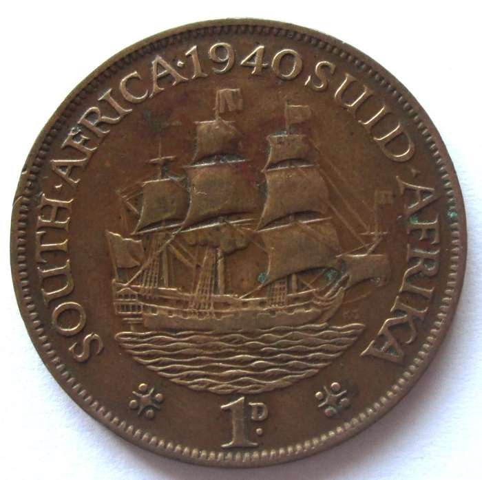 1940 Union Of South Africa Penny NO DOT