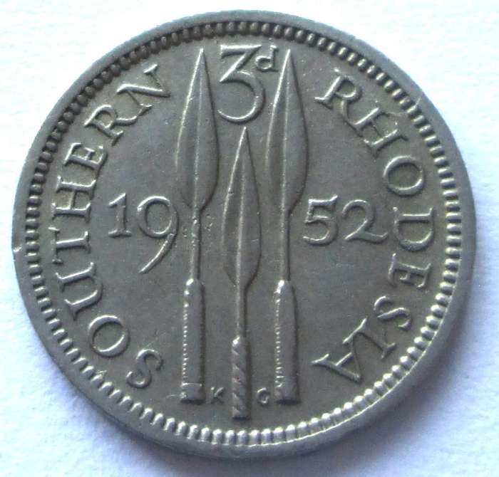 1952 Southern Rhodesia 3 Pence