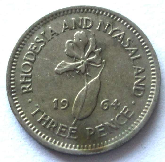 1964 Rhodesia and Nyasaland 3 Pence