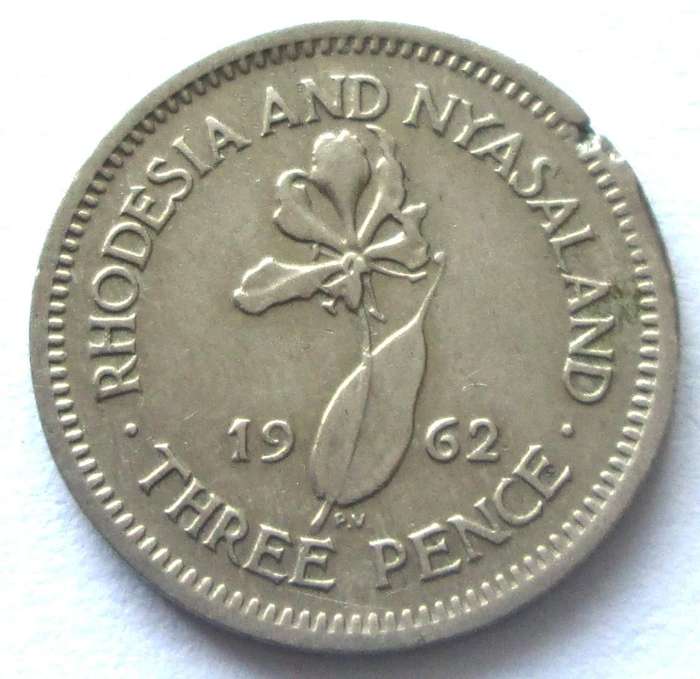 1962 Rhodesia and Nyasaland 3 Pence