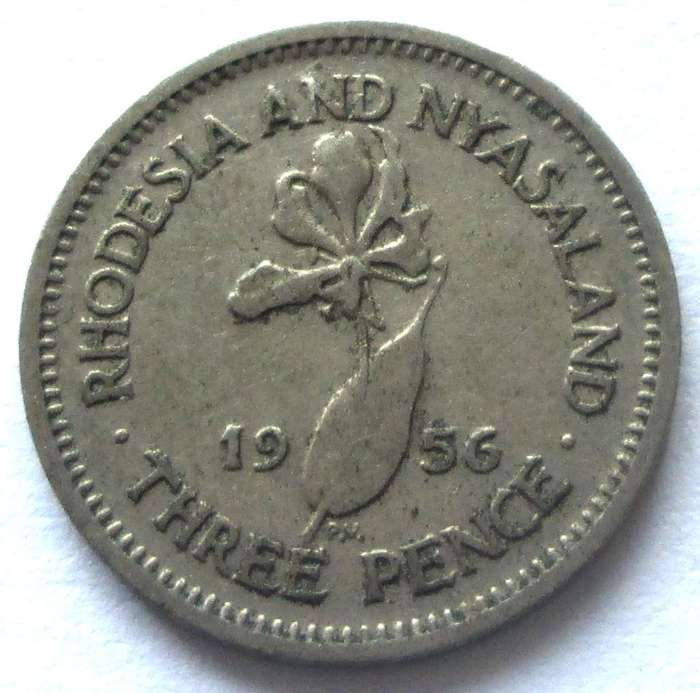 1956 Rhodesia and Nyasaland 3 Pence