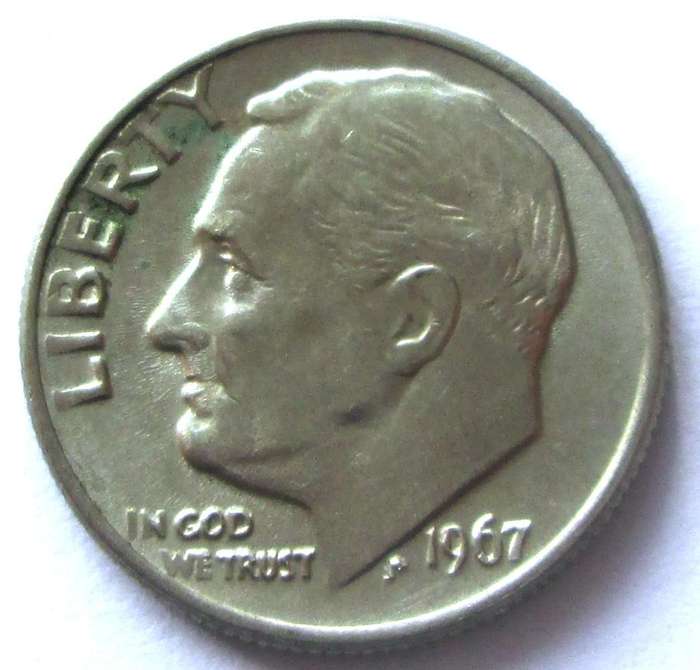 1967 United States of America 1 Dime