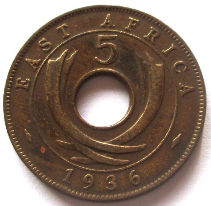 1936 East Africa 5 Cents